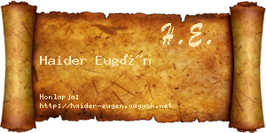 Haider Eugén névjegykártya
